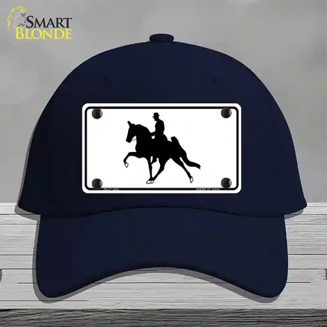 Horse With Rider Novelty License Plate Hat Cotton / Navy