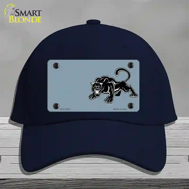 Black Panther Offset Novelty License Plate Hat Cotton / Navy