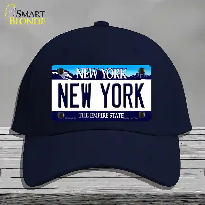 New York State Novelty License Plate Hat Cotton / Navy