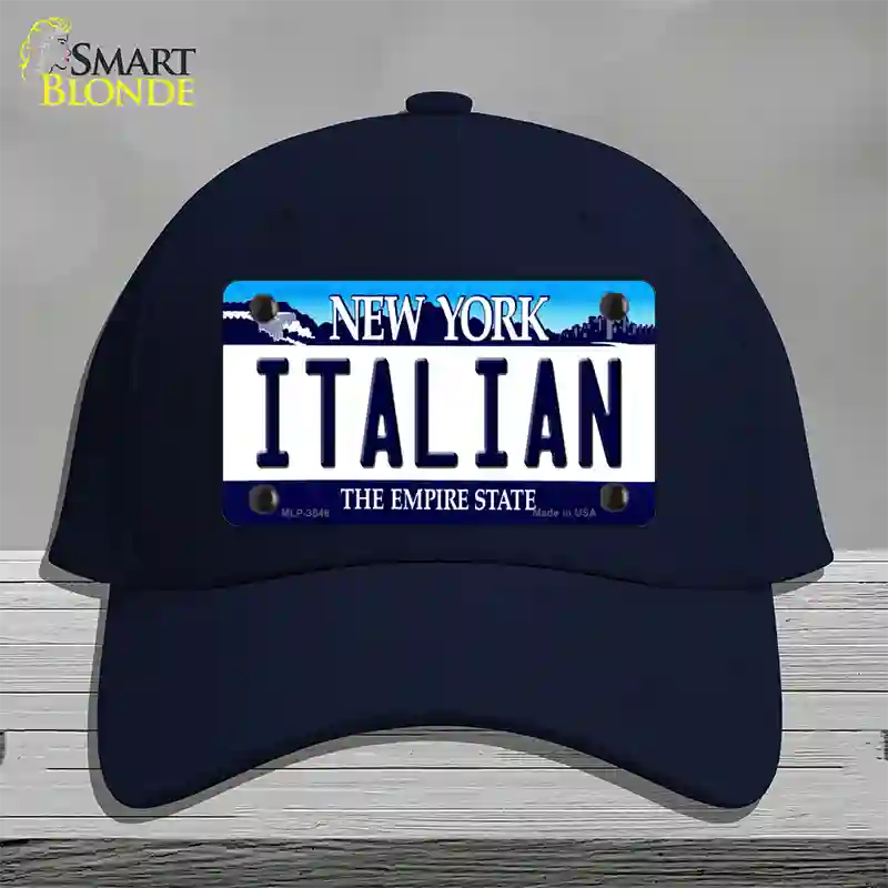 Italian New York Novelty License Plate Hat Cotton / Navy