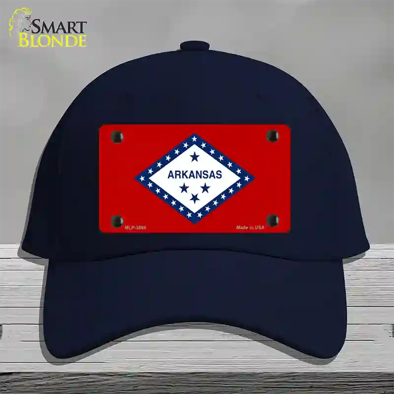 Arkansas State Flag Novelty License Plate Hat Cotton / Navy