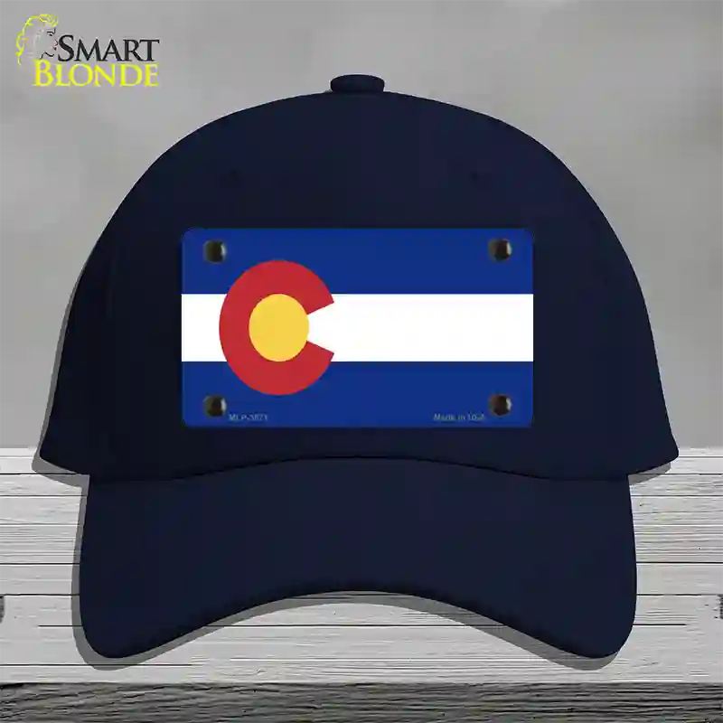 Colorado State Flag Novelty License Plate Hat Cotton / Navy