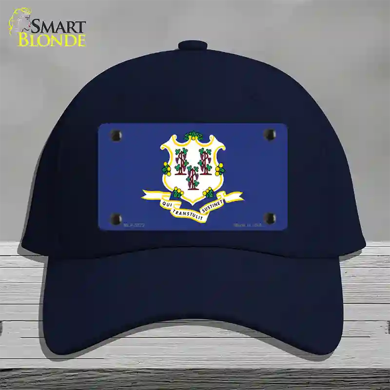 Connecticut State Flag Novelty License Plate Hat Cotton / Navy