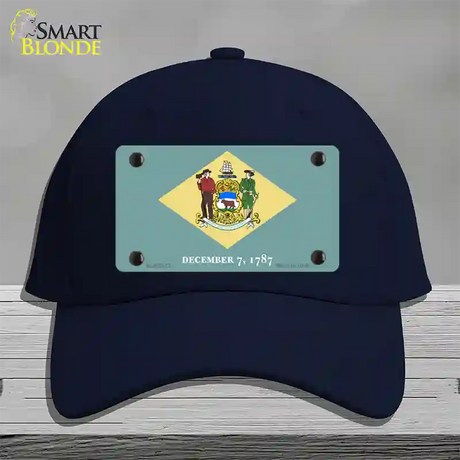 Delaware State Flag Novelty License Plate Hat Cotton / Navy