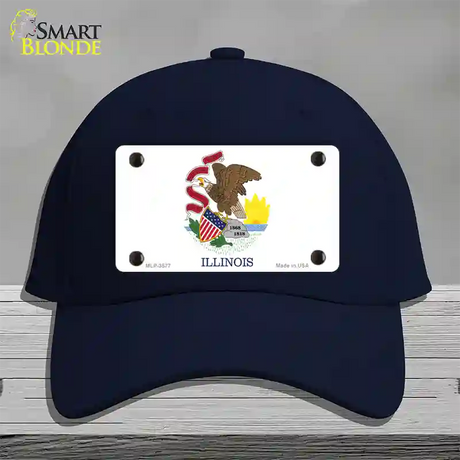 Illinois State Flag Novelty License Plate Hat Cotton / Navy