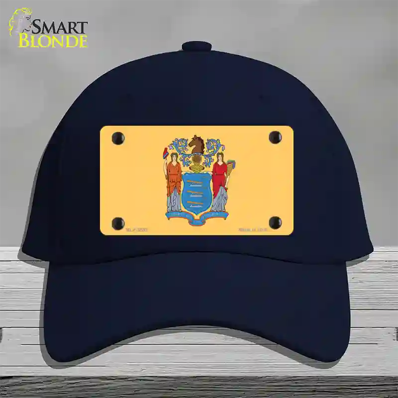 New Jersey State Flag Novelty License Plate Hat Cotton / Navy