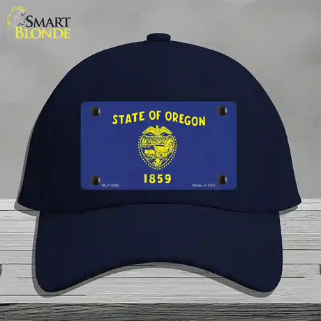 Oregon State Flag Novelty License Plate Hat Cotton / Navy