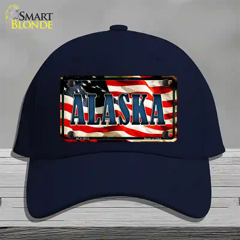 Alaska USA Novelty License Plate Hat Cotton / Navy