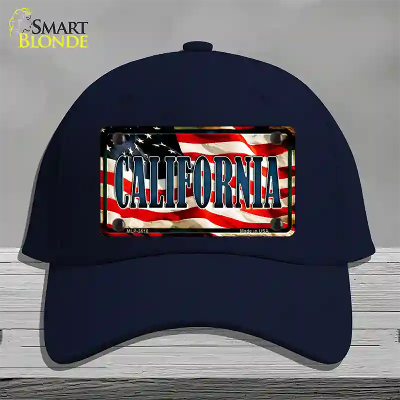 California USA Novelty License Plate Hat Cotton / Navy