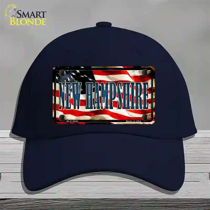 New Hampshire USA Novelty License Plate Hat Cotton / Navy