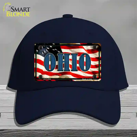 Ohio USA Novelty License Plate Hat Cotton / Navy