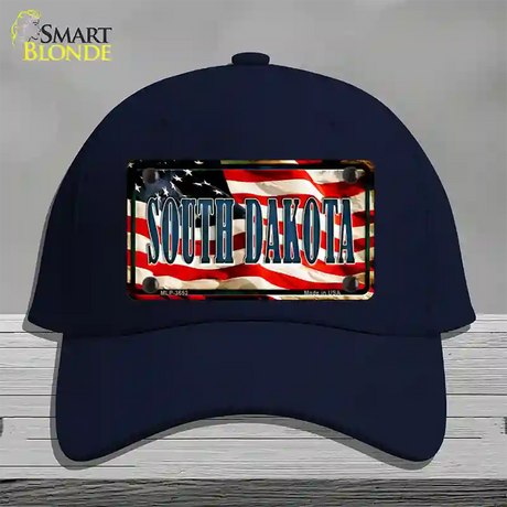 South Dakota USA Novelty License Plate Hat Cotton / Navy