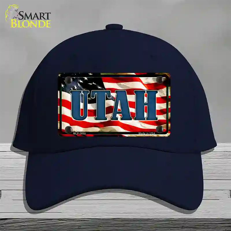 Utah USA Novelty License Plate Hat Cotton / Navy