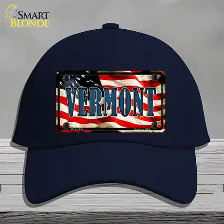 Vermont USA Novelty License Plate Hat Cotton / Navy