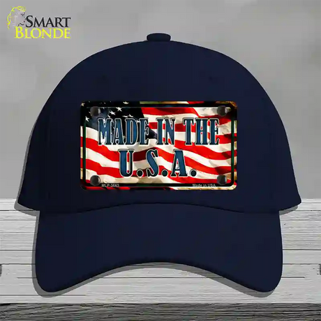 Made In The USA Flag Novelty License Plate Hat Cotton / Navy