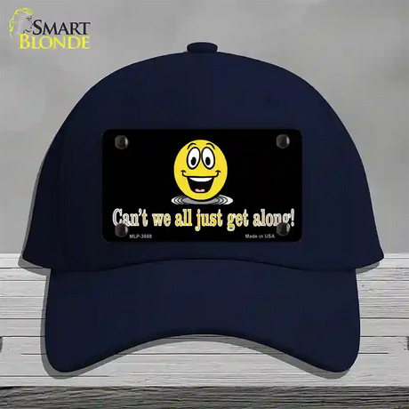 Cant We All Get Along Novelty License Plate Hat Cotton / Navy