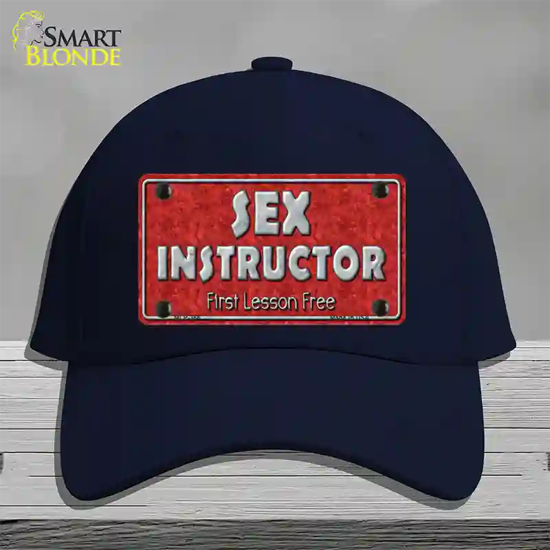 Sex Instructor Novelty License Plate Hat Cotton / Navy