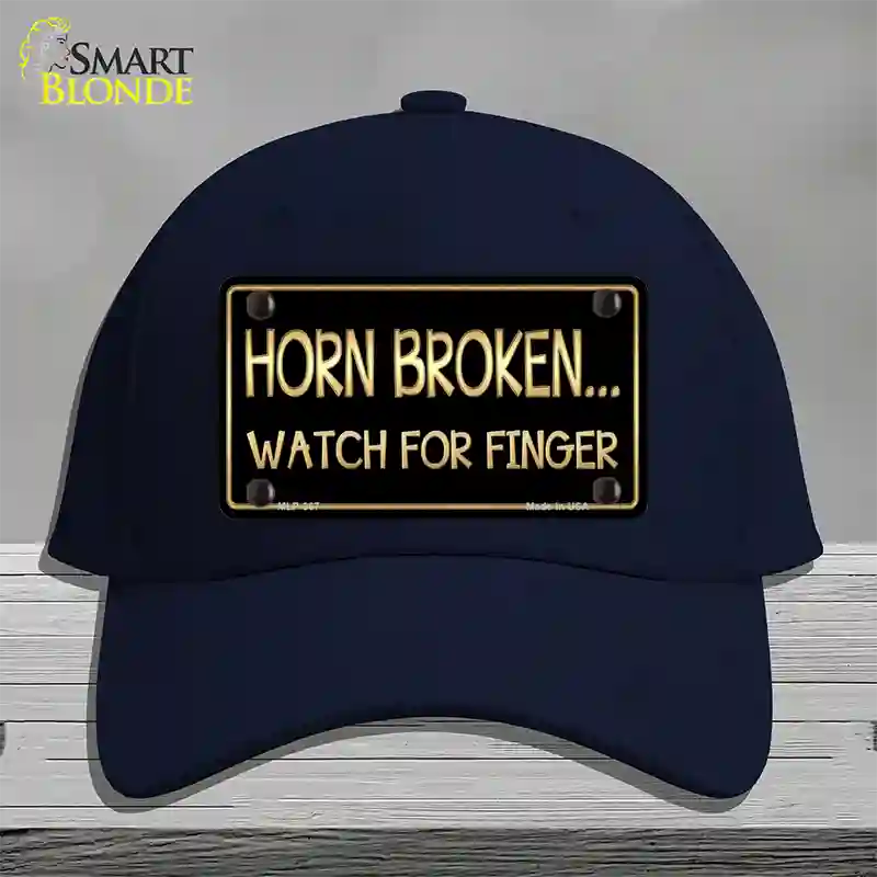 Horn Broken Watch For Finger Novelty License Plate Hat Cotton / Navy