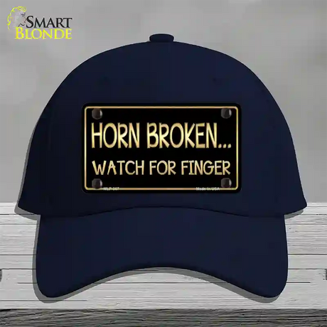 Horn Broken Watch For Finger Novelty License Plate Hat Cotton / Navy