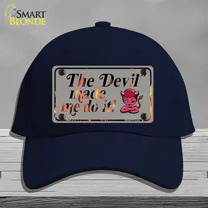 The Devil Made Me Novelty License Plate Hat Cotton / Navy