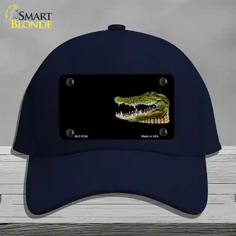 Gator Offset Novelty License Plate Hat Cotton / Navy