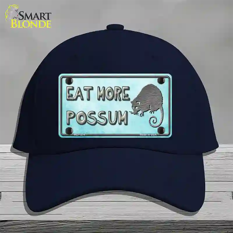 Eat More Possum Novelty License Plate Hat Cotton / Navy