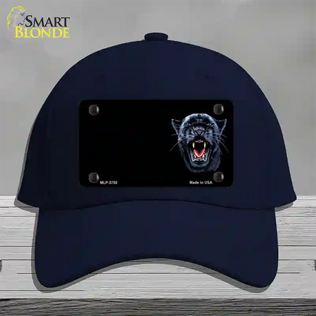 Panther Offset Novelty License Plate Hat Cotton / Navy