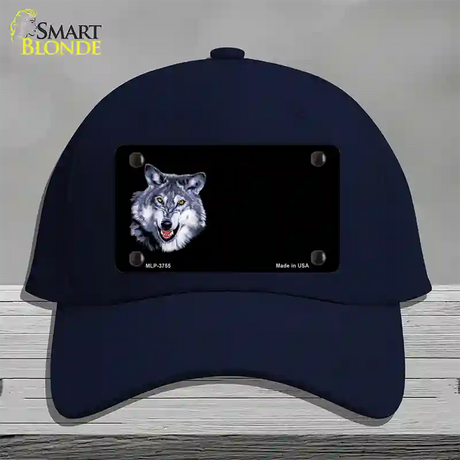 Wolf Offset Novelty License Plate Hat Cotton / Navy