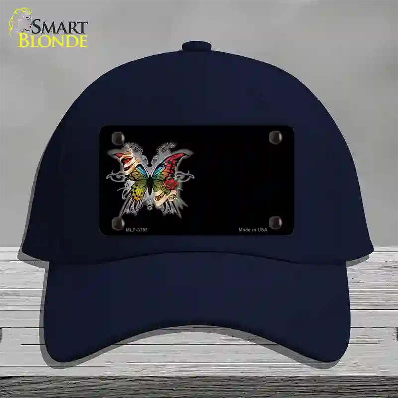 Butterfly Offset Novelty License Plate Hat Cotton / Navy