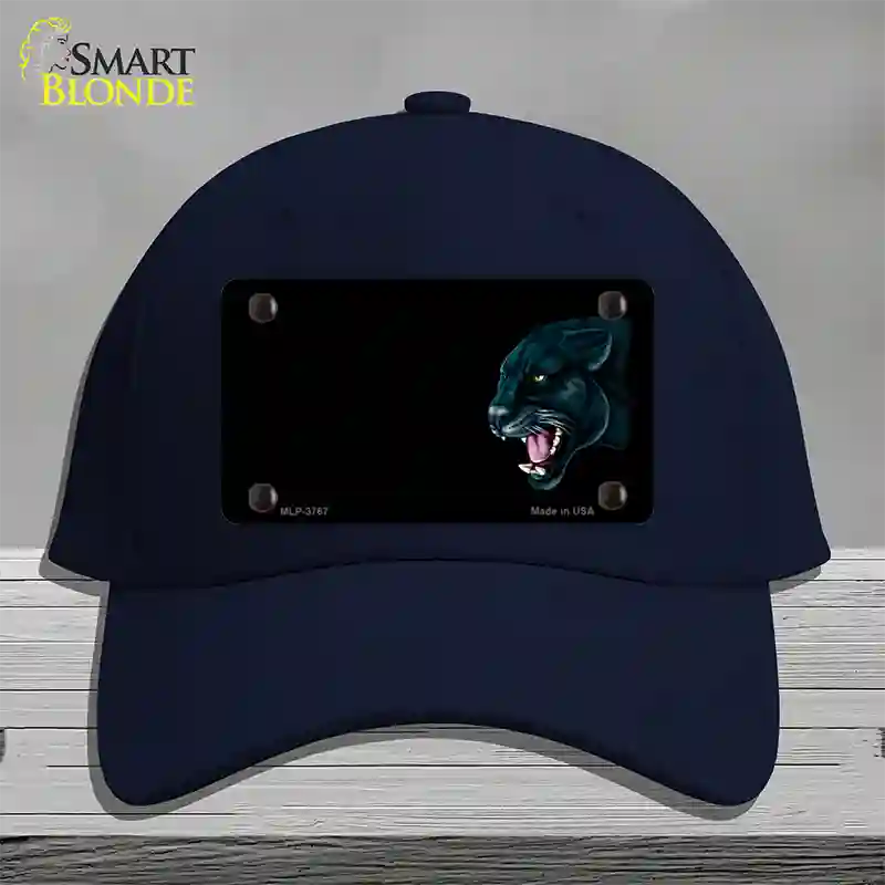 Panther Offset Profile Novelty License Plate Hat Cotton / Navy