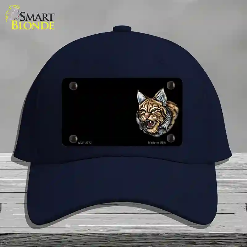 Bobcat Offset Novelty License Plate Hat Cotton / Navy