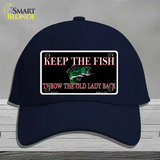 Keep the Fish Novelty License Plate Hat Cotton / Navy