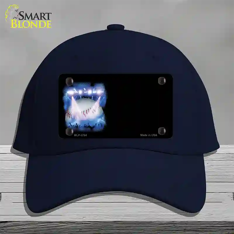 Baseball Game Offset Novelty License Plate Hat Cotton / Navy