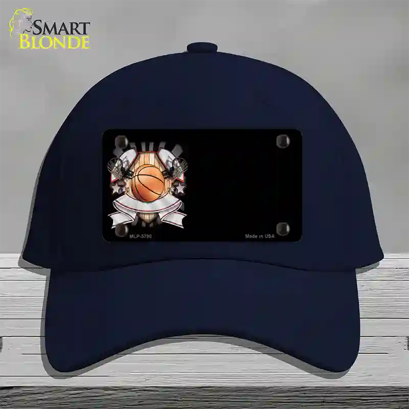 Basketball Banner Offset Novelty License Plate Hat Cotton / Navy