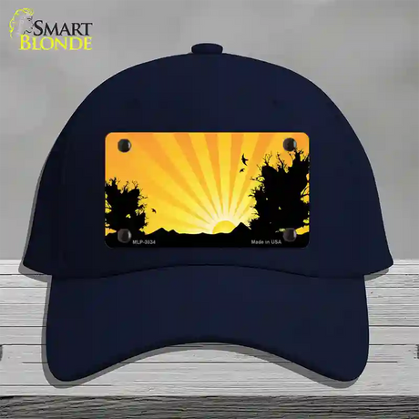 Southwest Orange Sunset Novelty License Plate Hat Cotton / Navy