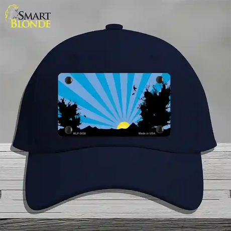 Southwest Blue Sunset Novelty License Plate Hat Cotton / Navy