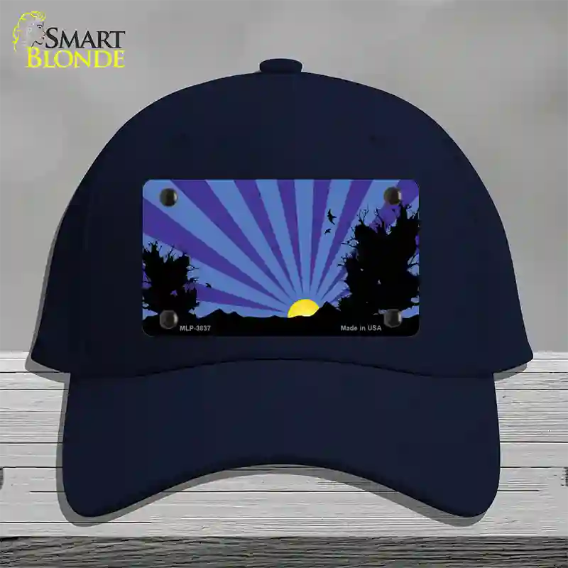 Southwest Purple Sunset Novelty License Plate Hat Cotton / Navy