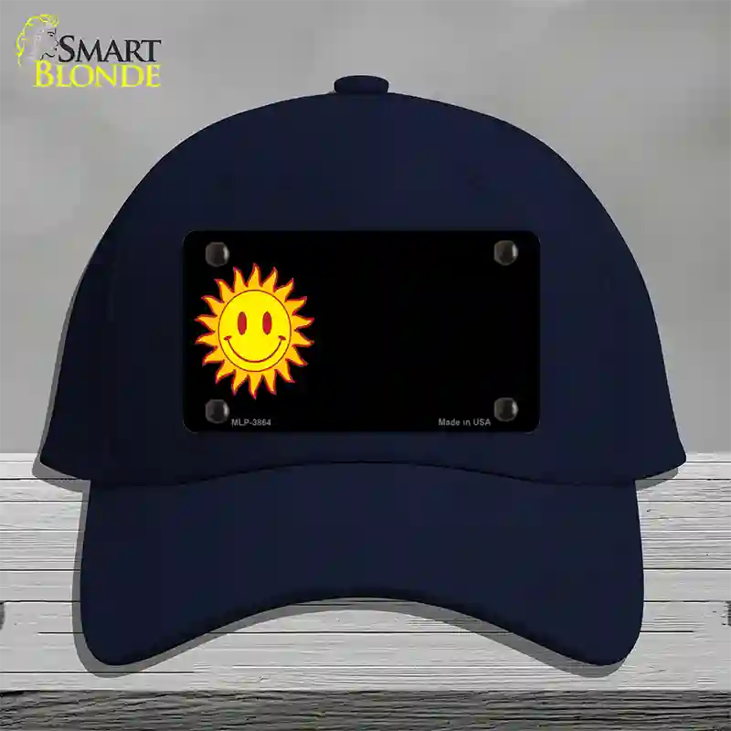 Sun Smiley Offset Novelty License Plate Hat Cotton / Navy