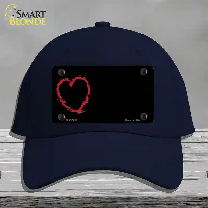 Heart Offset Novelty License Plate Hat Cotton / Navy