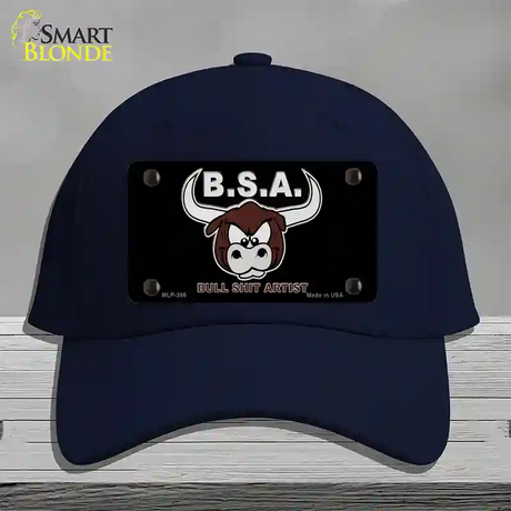 Bull Shit Artist Novelty License Plate Hat Cotton / Navy