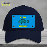 Born To Fish Novelty License Plate Hat Cotton / Navy