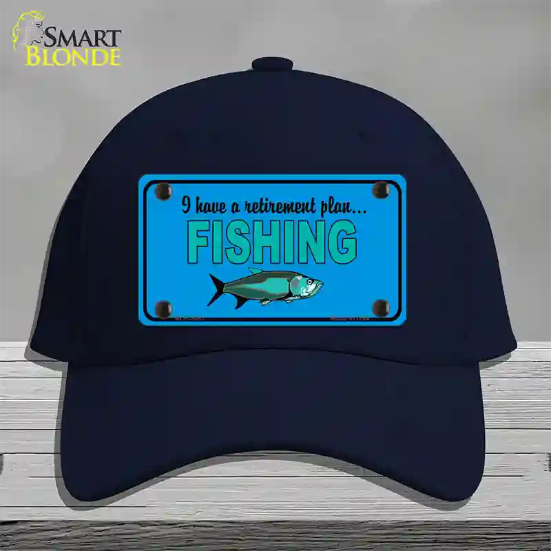 Retirement Plan Fishing Novelty License Plate Hat Cotton / Navy