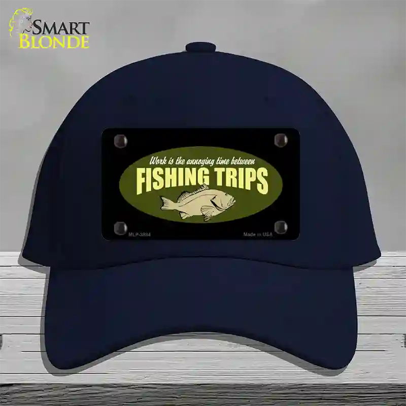 Fishing Trips Novelty License Plate Hat Cotton / Navy