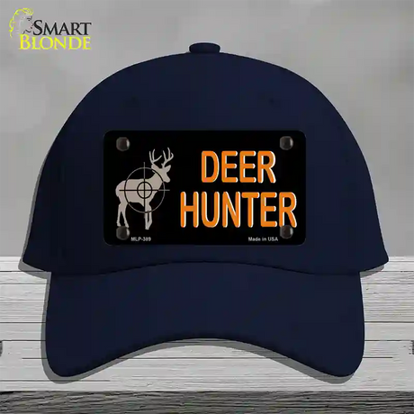 Deer Hunter Novelty License Plate Hat Cotton / Navy