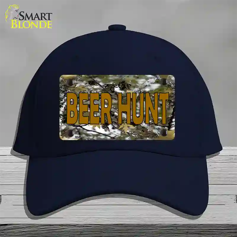 Beer Hunt Novelty License Plate Hat Cotton / Navy