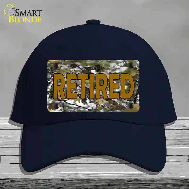 Retired Camouflage Novelty License Plate Hat Cotton / Navy