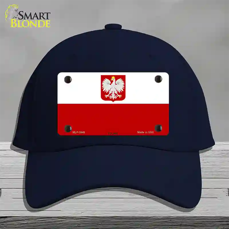 Poland Eagle Flag Novelty License Plate Hat Cotton / Navy