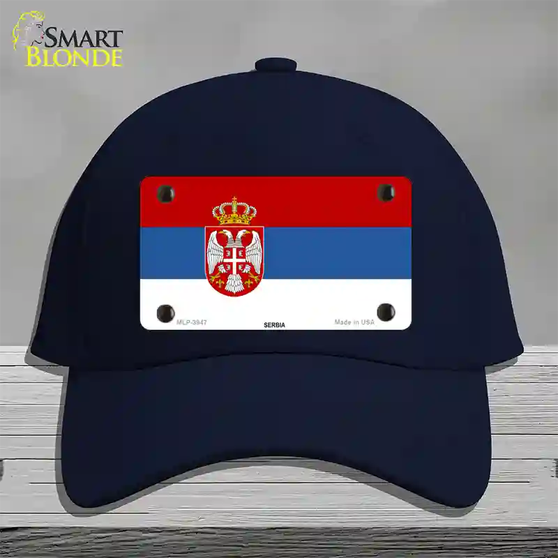 Serbia Eagle Flag Novelty License Plate Hat Cotton / Navy