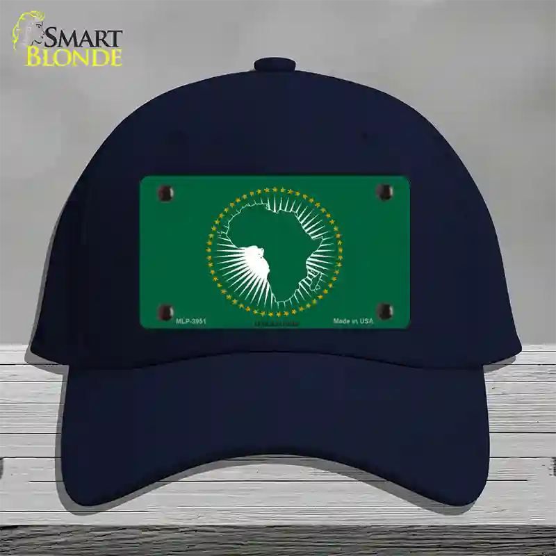 African Union Flag Novelty License Plate Hat Cotton / Navy