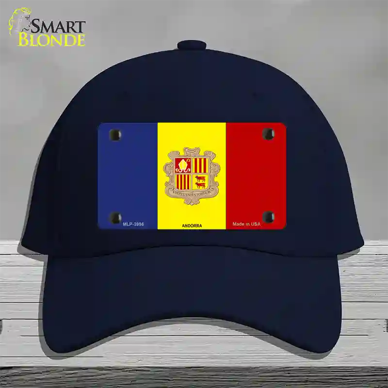 Andorra Flag Novelty License Plate Hat Cotton / Navy